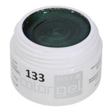 #133 Premium-EFFEKT Color Gel 5ml Dunkelgrün mit grünem Perlglanz - MSE - The Beauty Company
