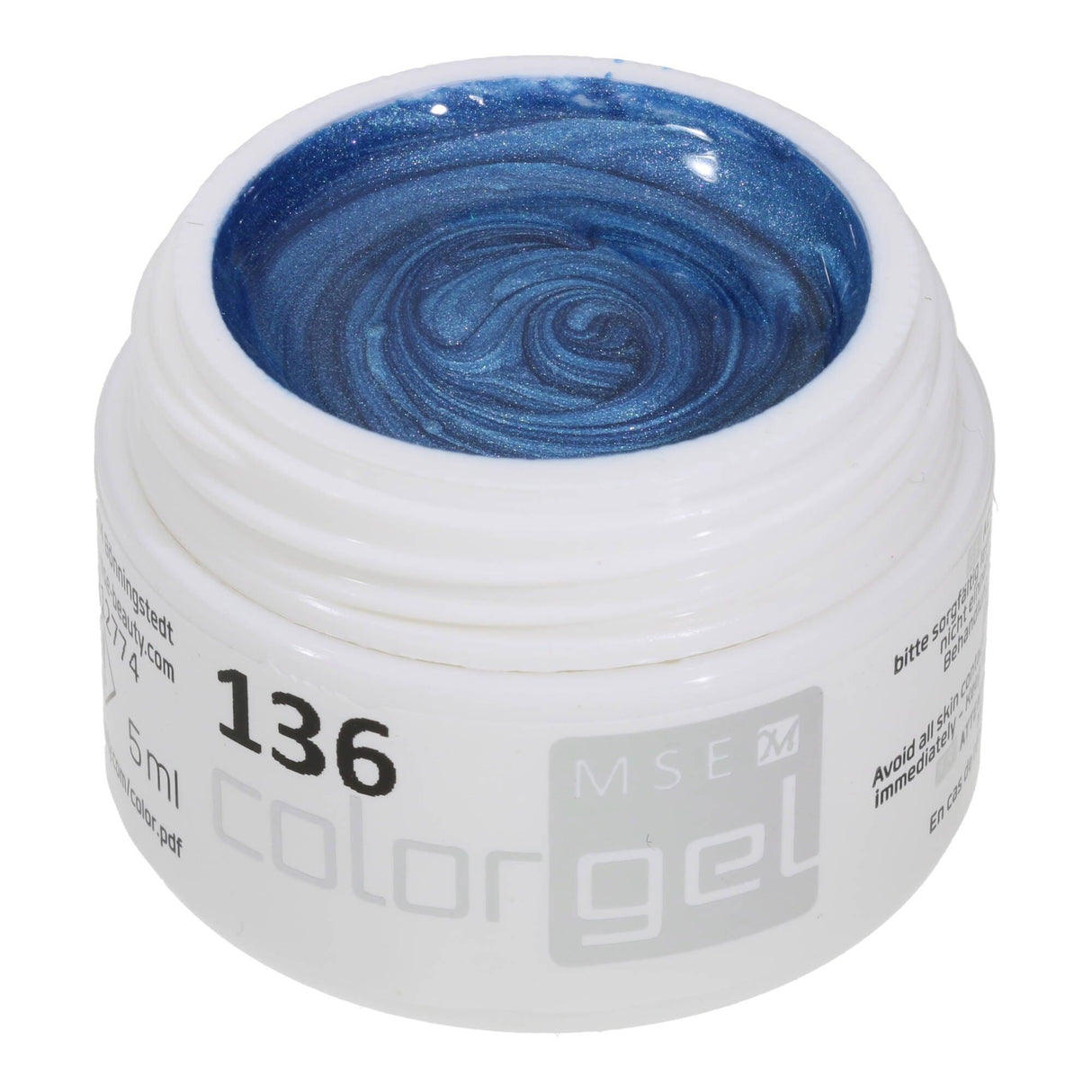 #136 Premium-EFFEKT Color Gel 5ml Hellblau mit Perlglanz - MSE - The Beauty Company