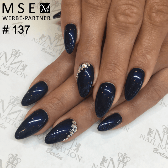 #137 Premium-EFFEKT Color Gel 5ml Sehr dunkles Blau mit blauem Perlglanz - MSE - The Beauty Company