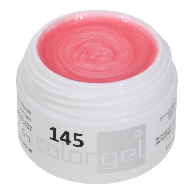 #145 Premium-EFFEKT Color Gel 5ml Blassrosa mit silbernem Perl - MSE - The Beauty Company