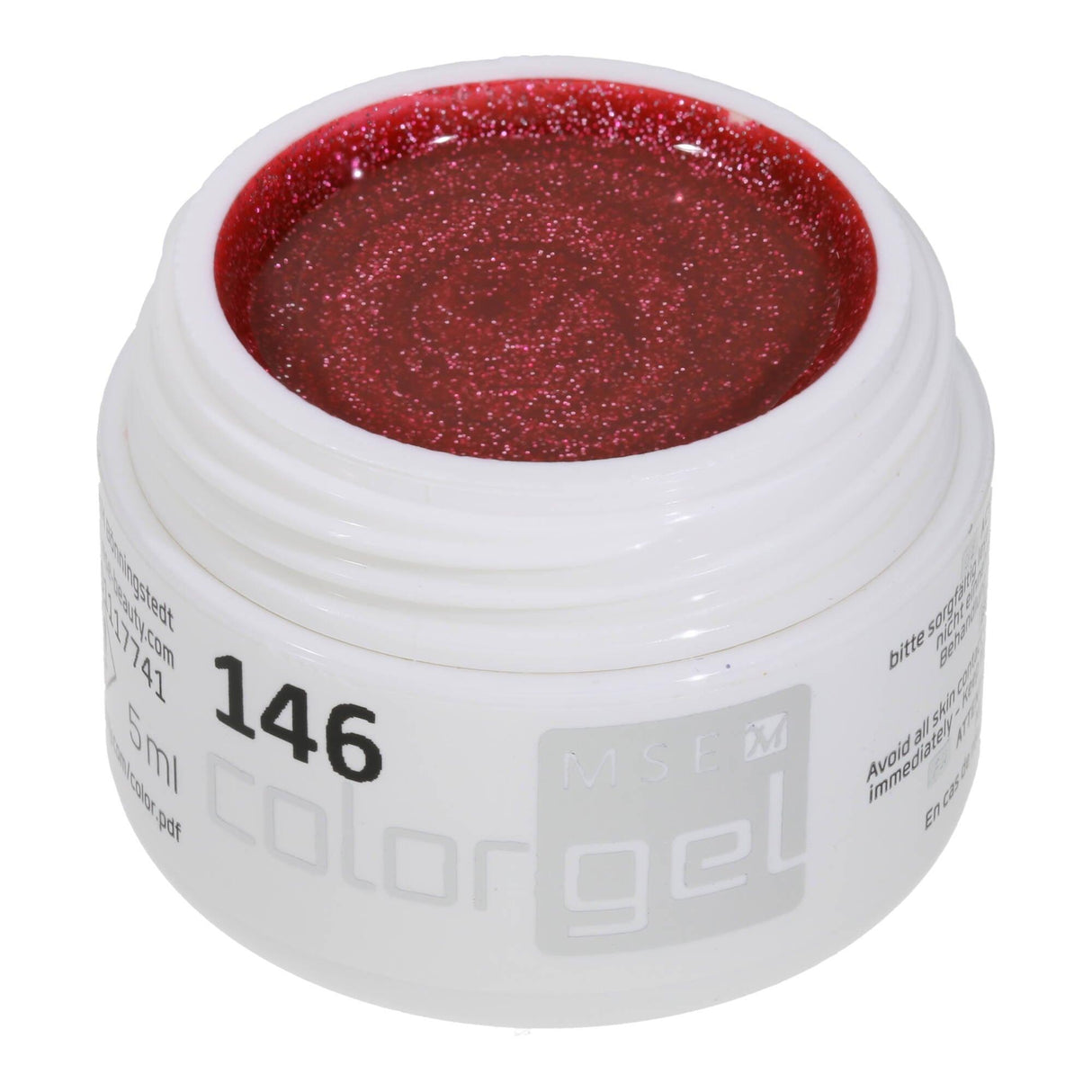 #146 Premium-GLITTER Color Gel 5ml Altrosa mit Silberglitter - MSE - The Beauty Company