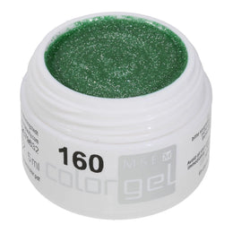 #160 Premium-GLITTER Color Gel 5ml Grasgrün mit silberem Glitter
