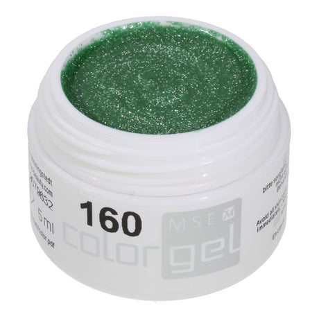 #160 Premium-GLITTER Color Gel 5ml Grasgrün mit silberem Glitter - MSE - The Beauty Company