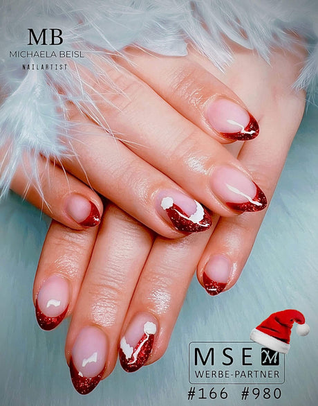 #166 Premium-GLITTER Color Gel 5ml Himbeerrot mit Silberglitter - MSE - The Beauty Company