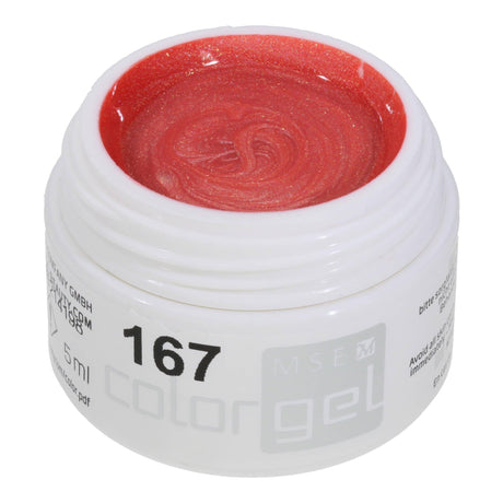 #167 Premium-EFFEKT Color Gel 5ml Orangerosa mit Goldeffekt - MSE - The Beauty Company