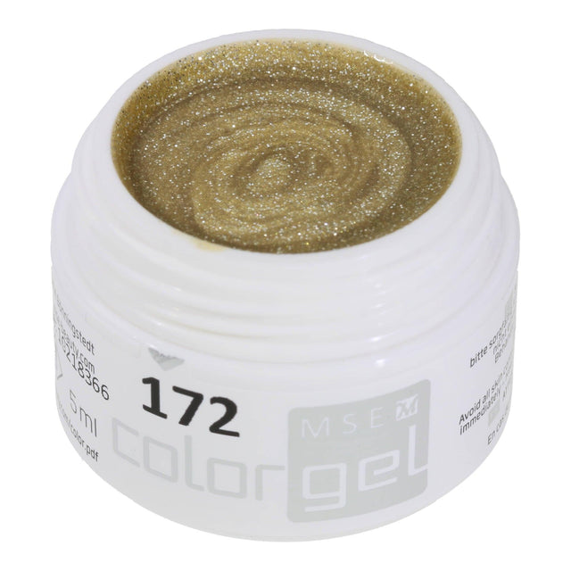 #172 Premium-GLITTER Color Gel 5ml Gold mit kräftigem Silberglitter - MSE - The Beauty Company