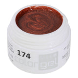 #174 Premium-GLITTER Color Gel 5ml Kupfer verstärkt durch kupferfarbene Effekte - MSE - The Beauty Company