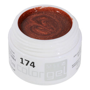 #174 Premium-GLITTER Color Gel 5ml Kupfer verstärkt durch kupferfarbene Effekte - MSE - The Beauty Company