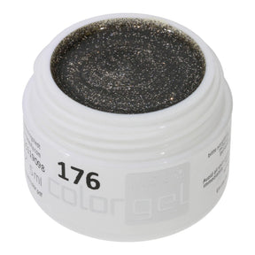 #176 Premium-GLITTER Color Gel 5ml Dunkler Bronzeton mit bronzefarbenem Glitter - MSE - The Beauty Company