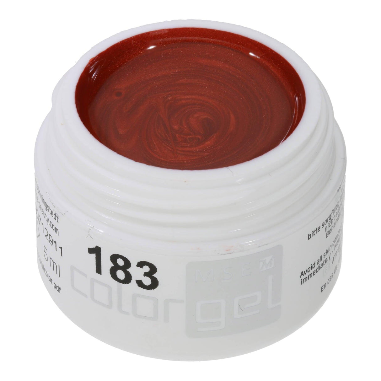 #183 Premium-EFFEKT Color Gel 5ml Dunkles Orange mit feinem Perlglanz - MSE - The Beauty Company