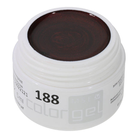 #188 Premium-EFFEKT Color Gel 5ml Dunkles Braunrot mit rotem Perlglanz - MSE - The Beauty Company