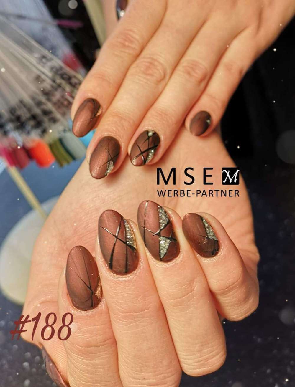 #188 Premium-EFFEKT Color Gel 5ml Dunkles Braunrot mit rotem Perlglanz - MSE - The Beauty Company
