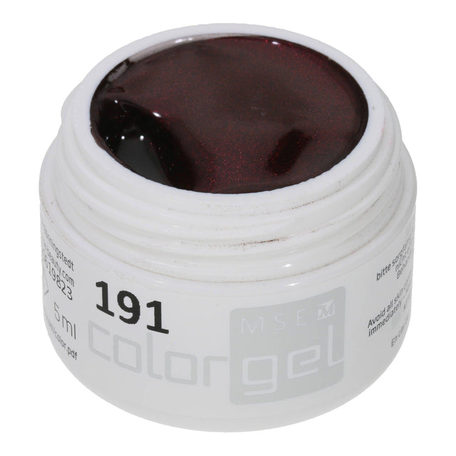 #191 Premium-EFFEKT Color Gel 5ml Schwarzrot mit dezentem rotem Perlglanz - MSE - The Beauty Company
