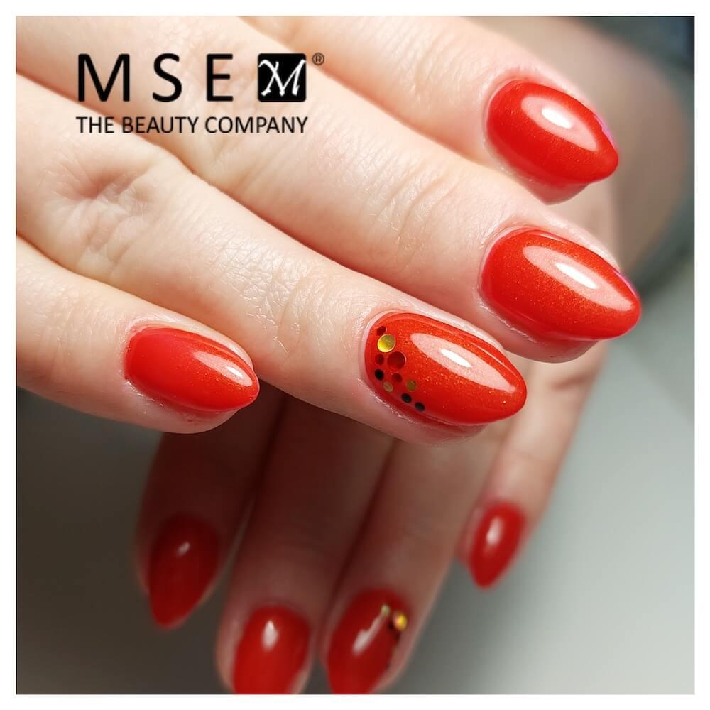 #193 Premium-EFFEKT Color Gel 5ml Kirschrot mit Goldschimmer - MSE - The Beauty Company