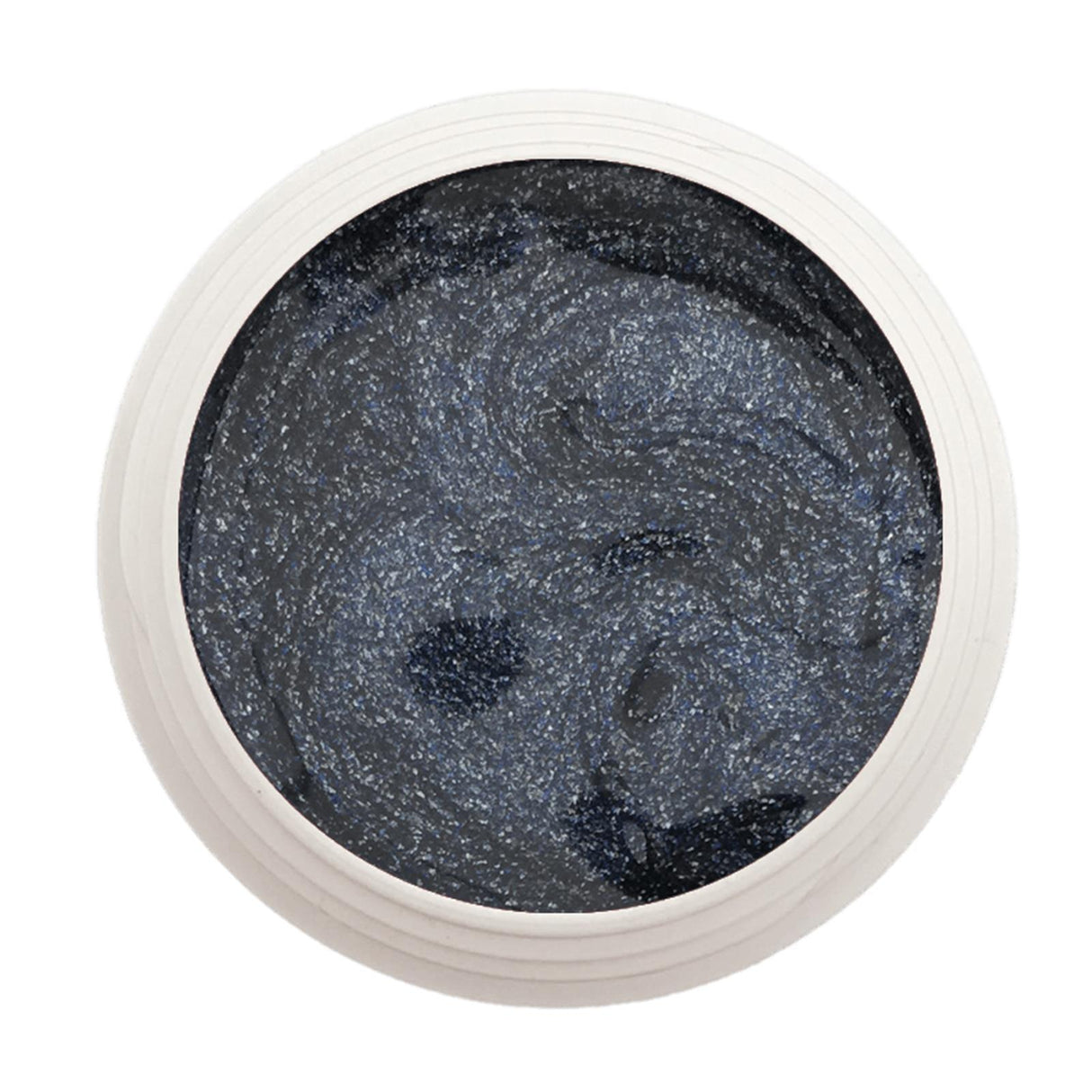 #195 Premium-EFFEKT Color Gel 5ml Jeansblau mit aufgeprägten, silbernen Partikeln - MSE - The Beauty Company