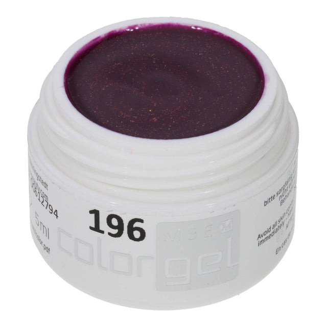 #196 Premium-EFFEKT Color Gel 5ml Dunkles Pink mit deutlichem Goldschimmer - MSE - The Beauty Company