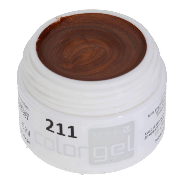 #211 Premium-EFFEKT Color Gel 5ml Dezent schimmerndes Kupferbraun - MSE - The Beauty Company