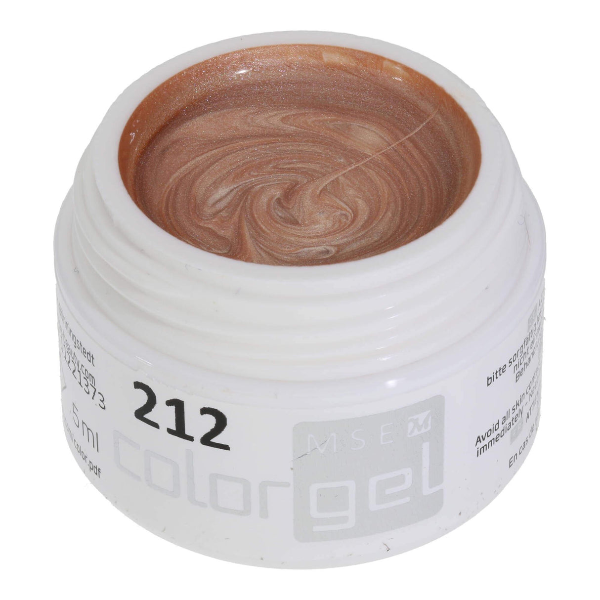 #212 Premium-GLITTER Color Gel 5ml Kräftig glänzendes Creme-Beige - MSE - The Beauty Company