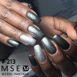#213 Premium-EFFEKT Color Gel 5ml Dunkles Grau mit grünem Unterton und Glanzeffekten - MSE - The Beauty Company