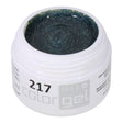 #217 Premium-GLITTER Color Gel 5ml Dunkler Petrolton in Kombination mit bronzefarbenem Glitter - MSE - The Beauty Company