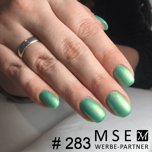 #283 Premium-EFFEKT Color Gel 5ml Helles Maigrün mit dezentem goldenem Perlglanz - MSE - The Beauty Company