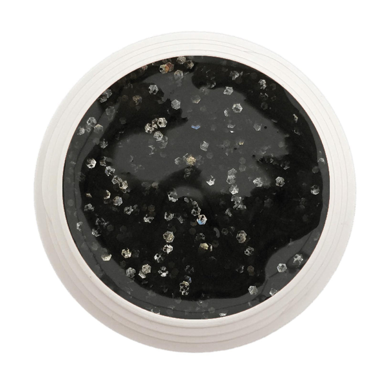 #349 Premium-GLITTER Color Gel 5ml Mischung aus schwarzem und silbernem Glitter mit Regenbogeneffekt - MSE - The Beauty Company