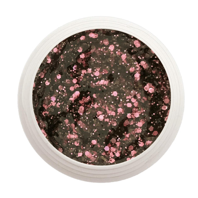 #354 Premium-GLITTER Color Gel 5ml Mischung aus schwarzem und blassrosafarbenem Glitter mit Rogenbogeneffekten - MSE - The Beauty Company