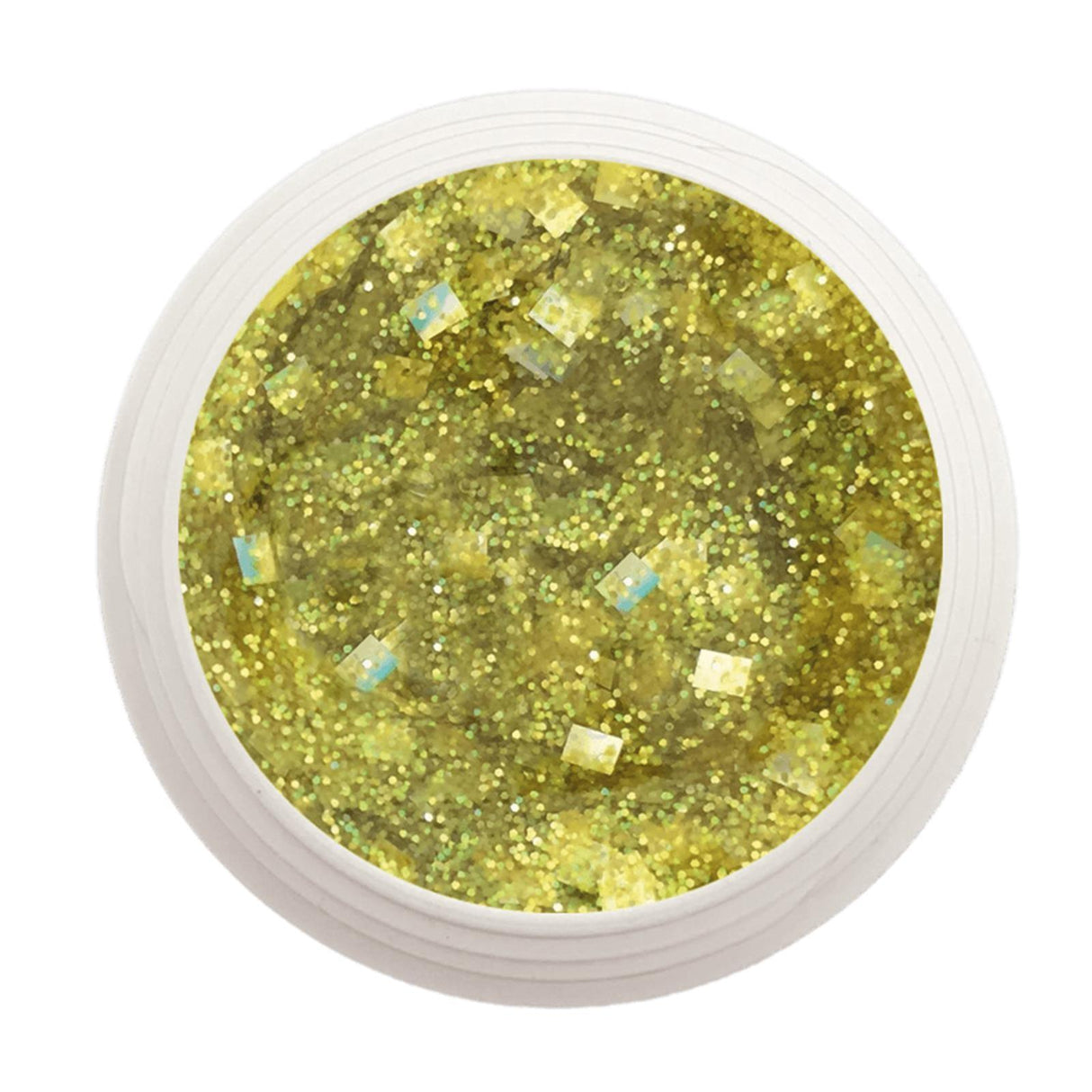 #388 Premium-GLITTER Color Gel 5ml Gel aus gelb-irisierendem und silbernem Glitter - MSE - The Beauty Company
