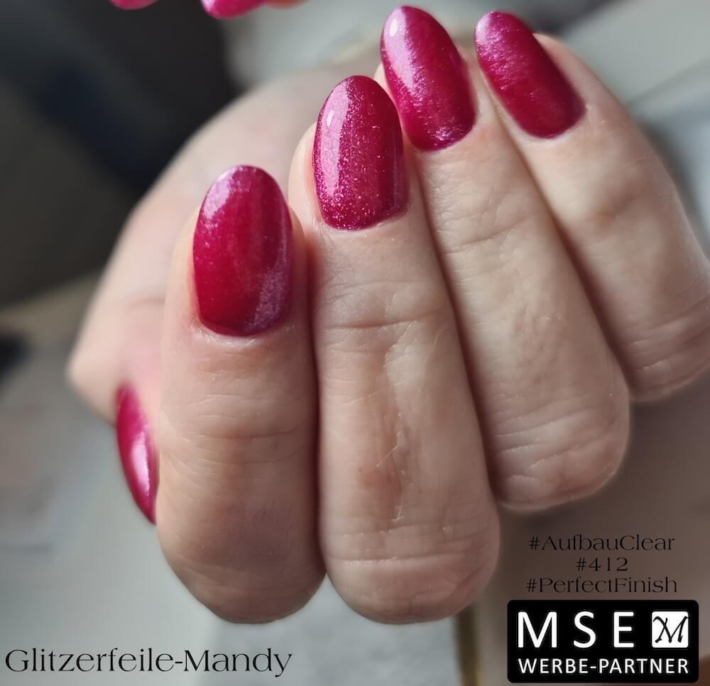 #412 Premium-EFFEKT Color Gel 5ml Dunkles Pink mit feinem Glitzerpartikeln - MSE - The Beauty Company