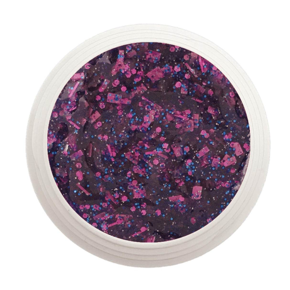 #413 Premium-GLITTER Color Gel 5ml Klares Gel mit pinkfarbenem und blauem Glitter - MSE - The Beauty Company