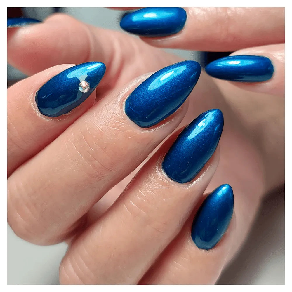 Metallic UV Nagellack Mit Spiegeleffekt – Chromfarben, 18 Ml, Für Gelnägel & Naturnägel, Lang Haltend, Farbe: Grün-Blau