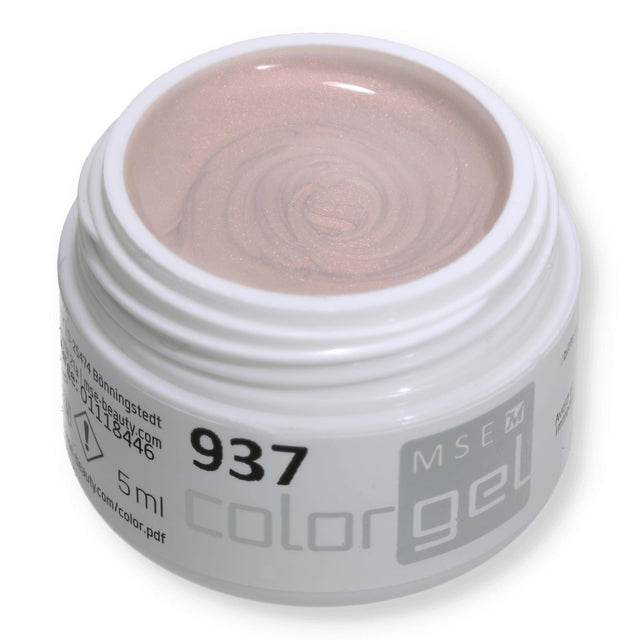#937 Effekt Farbgel 5ml Beige mit zartem rosa irisierendem Glitzer - MSE - The Beauty Company
