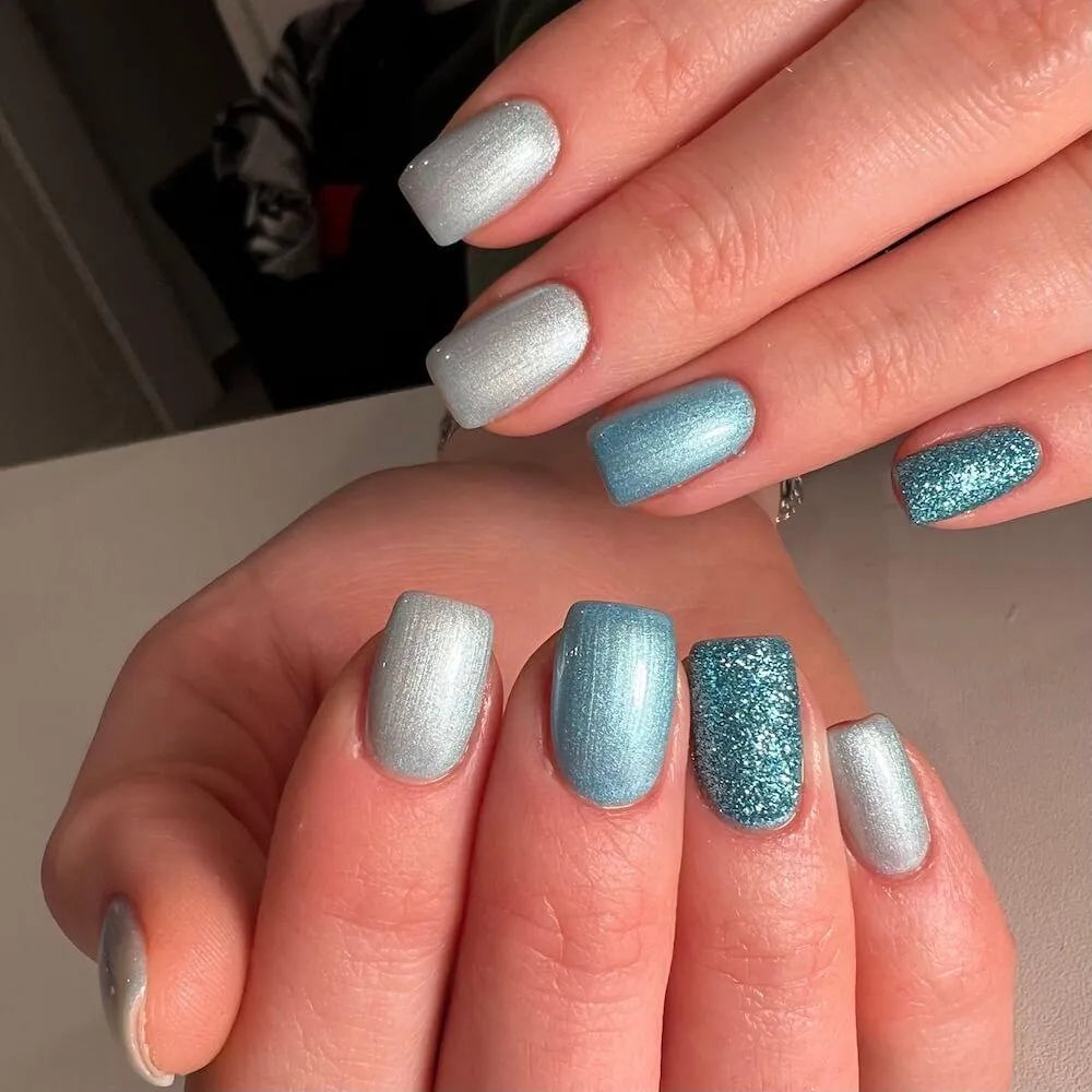 Metallic UV Nagellack Mit Spiegeleffekt – Chromfarben, 18 Ml, Für Gelnägel & Naturnägel, Lang Haltend, Farbe: Grün-Blau