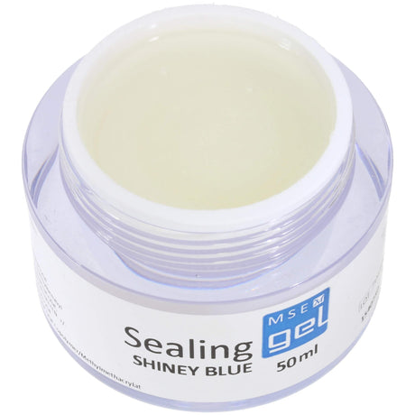 MSE Gel 407: Hochglanzgel MSE Shiney mit dezenten Blauglitter / Sealing shiney blue 50ml - MSE - The Beauty Company