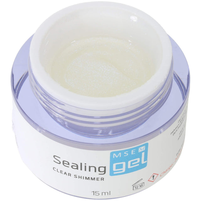 MSE Gel 411: Glanzgel Schimmer AB / Sealing clear shimmer 15ml - MSE - The Beauty Company