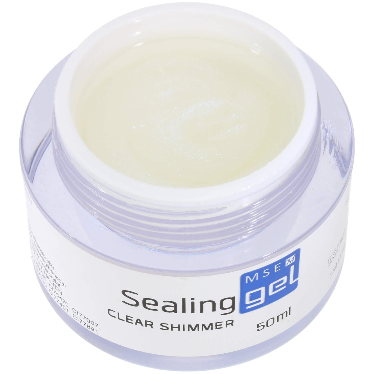 MSE Gel 411: Glanzgel Schimmer AB / Sealing clear shimmer 50ml - MSE - The Beauty Company