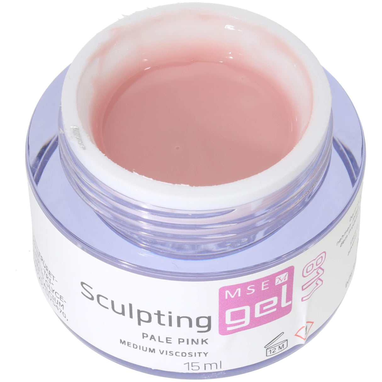 MSE Gel 811: Schablonen Gel blass pink, mittelviskose / Sculpting pale pink medium-viscosity 15ml - MSE - The Beauty Company
