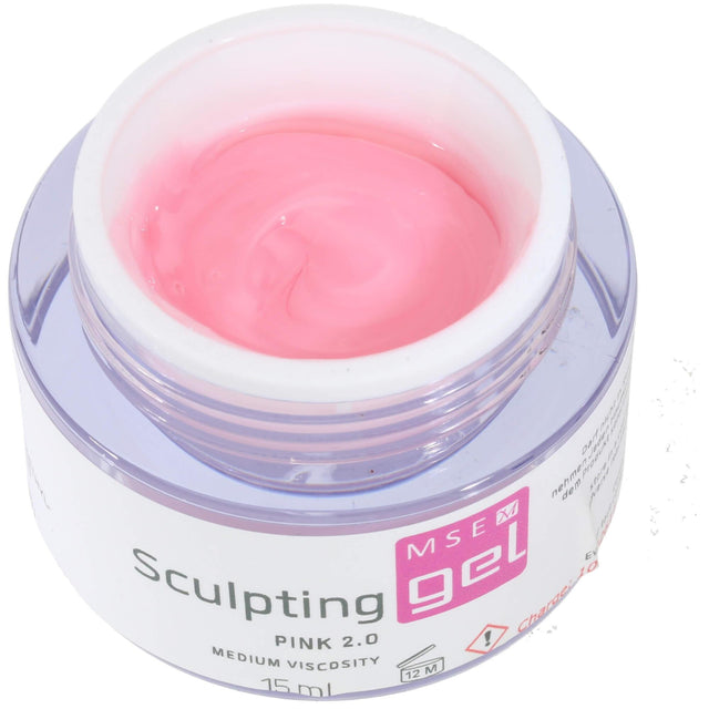 MSE Gel 815: Schablonen Gel pink 2.0 mittelviskose / Sculpting pink 2.0 medium-viscosity 15ml - MSE - The Beauty Company